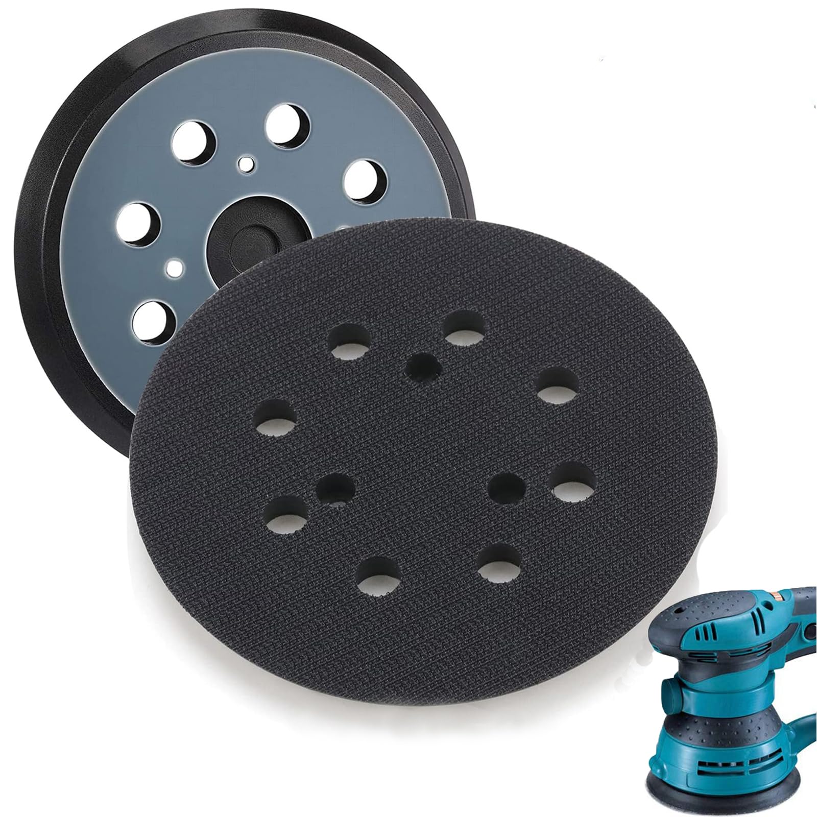Sanding Pads with 8 Holes, 125 mm, 5 Inches Replacement Pad for Sander Sander Support for BO5031,M9204,BO5021,BO5041,743081-8 for DeWalt 151281-08 DW4388