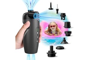 BAIWU Portable Electric Air Pump for Inflatables,20PSI Rechargeable Air Pump with 3000mAh Battery,Air Mattress Pump for Inflatable Pool Raft Bed Boat Snow Ring