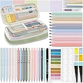 HRFGWDD 52 PCS Aesthetic School Supplies with Highlighters, Mechanical Pencils, Color Ink Gel pens, Pencil Case, Bible Study Supplies, Pens Pencils and Highlighters Set, Stationary Set for Student