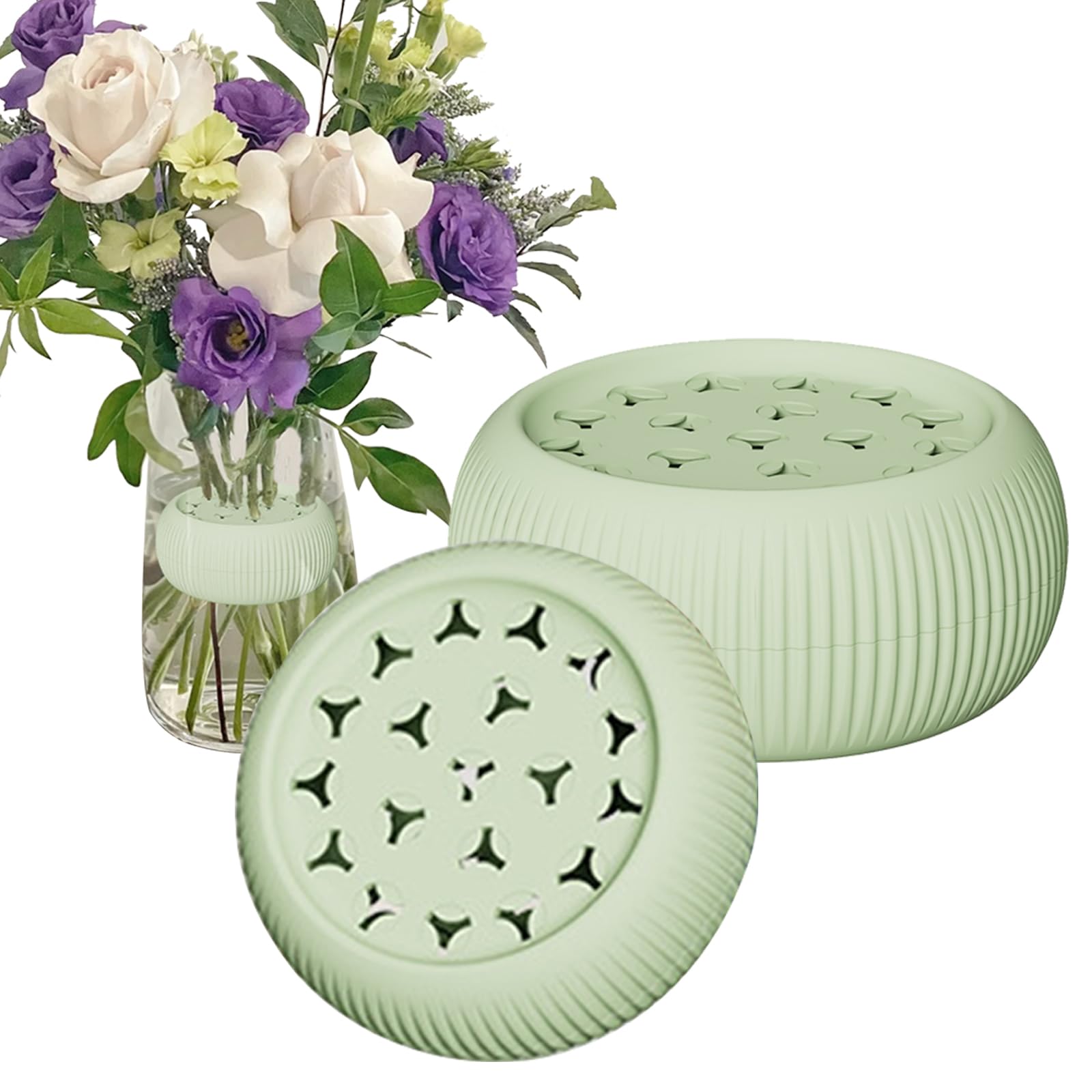 KASESSS 2 Pcs Spiral Stem Holder for Flowers, Silicone Spiral Ikebana Stem Holder, Reusable Flower Stem Holder, DIY Floral Arranging Tool for Vases, Bouquet Twister Flower Arrangement Holder(S+L)