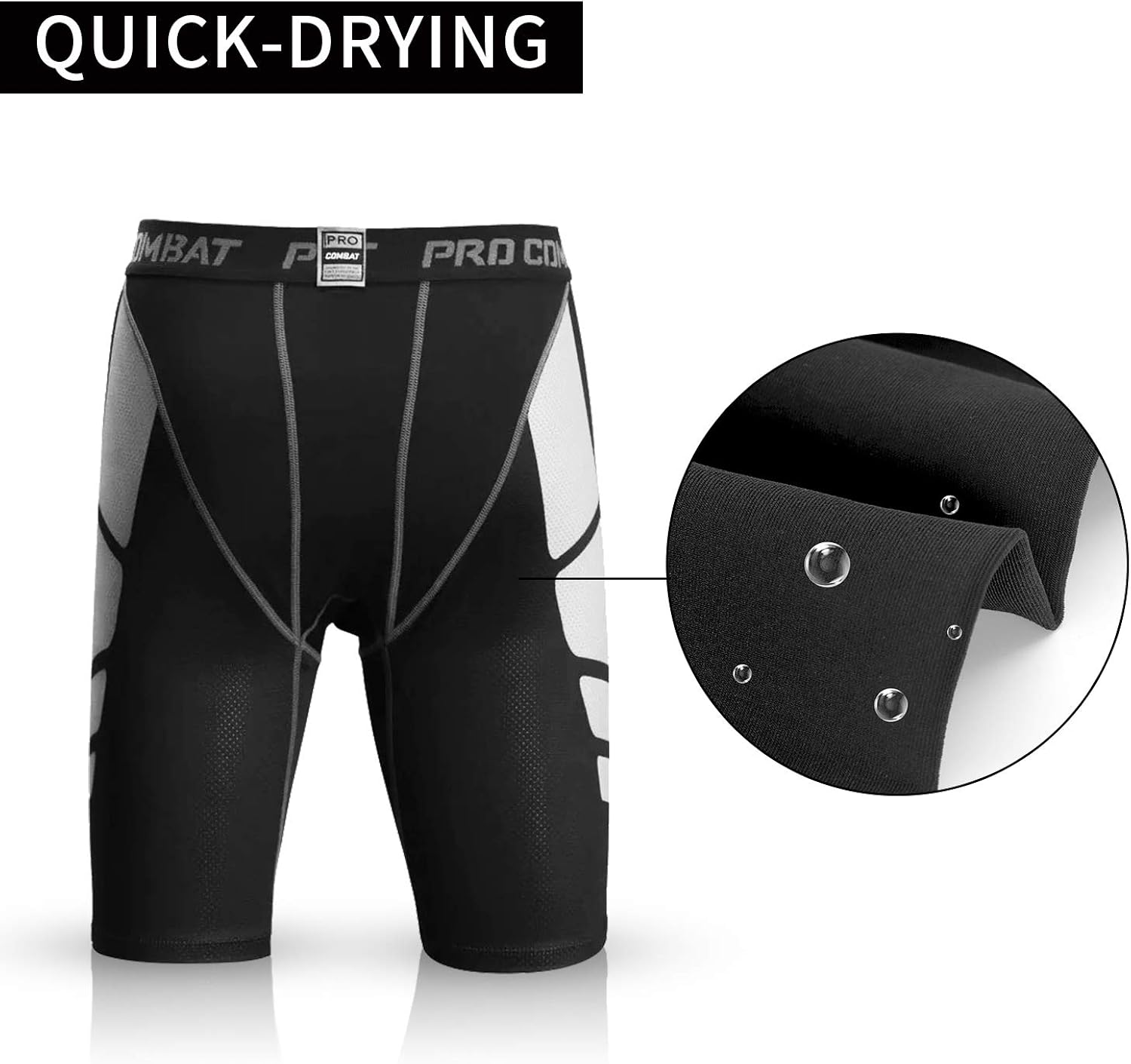 Men's Compression Shorts 3 Packs Soft Cool Dry Sports Tights Shorts for Running,Workout,Training: Clothing