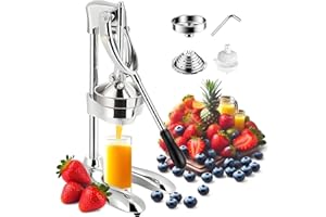 Hand Press Juicer Machine, Manual Citrus Juicer, Hand Press Squeezer with Two Head, Stainless Steel Crusher, Fruit Press Juic