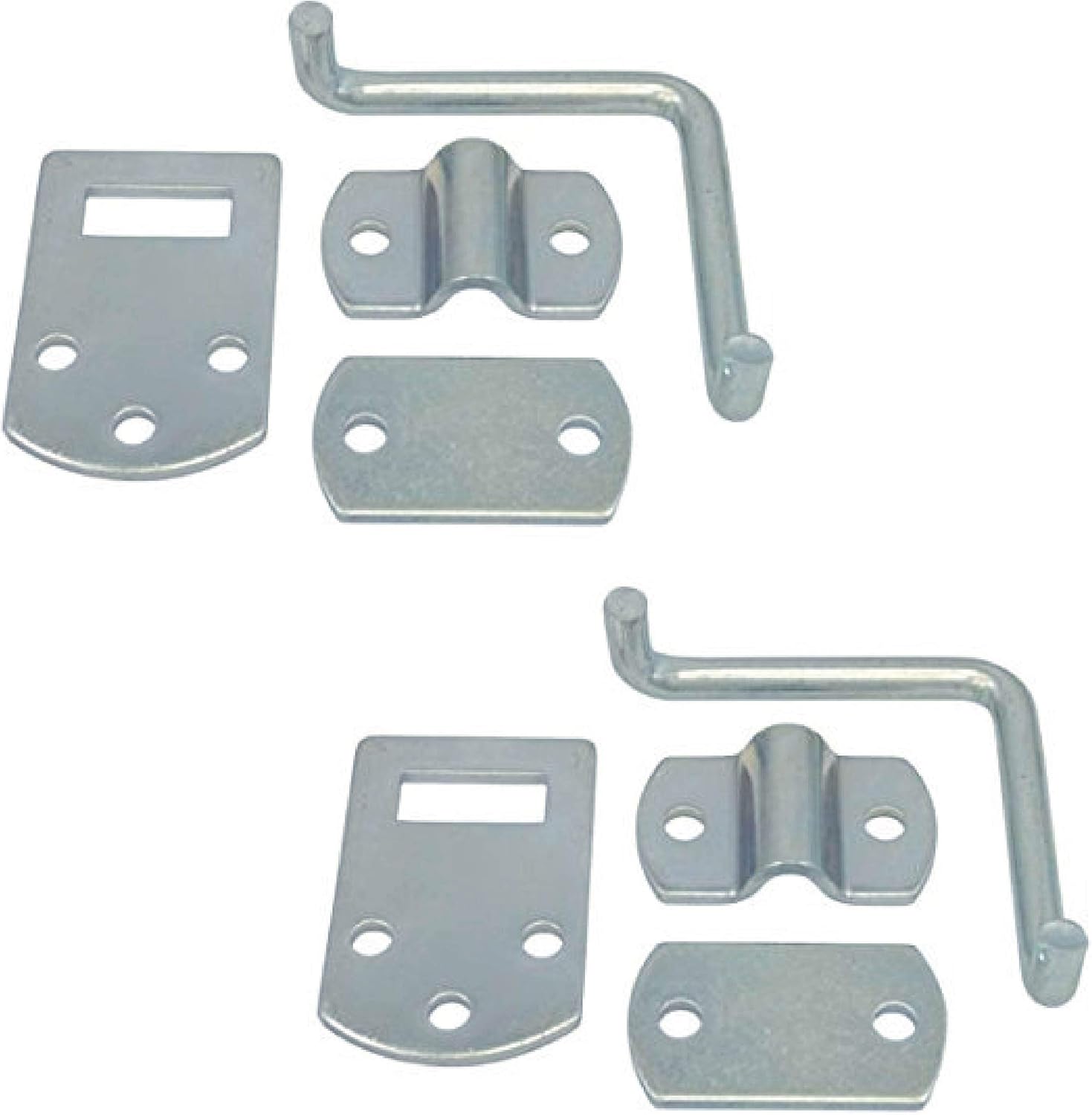 Pkg of (2) Corner Gate Latch Sets for Stake Body Gates Clear Zinc