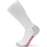 Wolverine Men's Steel Toe Cotton Work Over the Calf Socks - 2 Pairs - Durable Cushioning