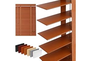 YUUNIQEX 2" Slats Wood Blinds for Indoor Windows: Solid Wooden Blackout Blinds & Shades,Black Out Privacy Horizontal Blinds for Home Bedroom Bathroom Living Room Windows and Doors 27.5" WX48 H Warm Brown