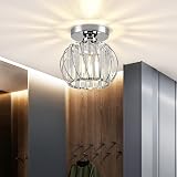 Hudi Fyier Crystal Chandelier Ceiling Light Chrome Mini Semi Flush Mount view 7
