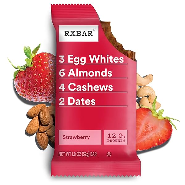 RXBAR PROTEIN BARS, 12G PROTEIN, GLUTEN FREE SNACKS, STRAWBERRY, 22OZ BOX (12 BARS)