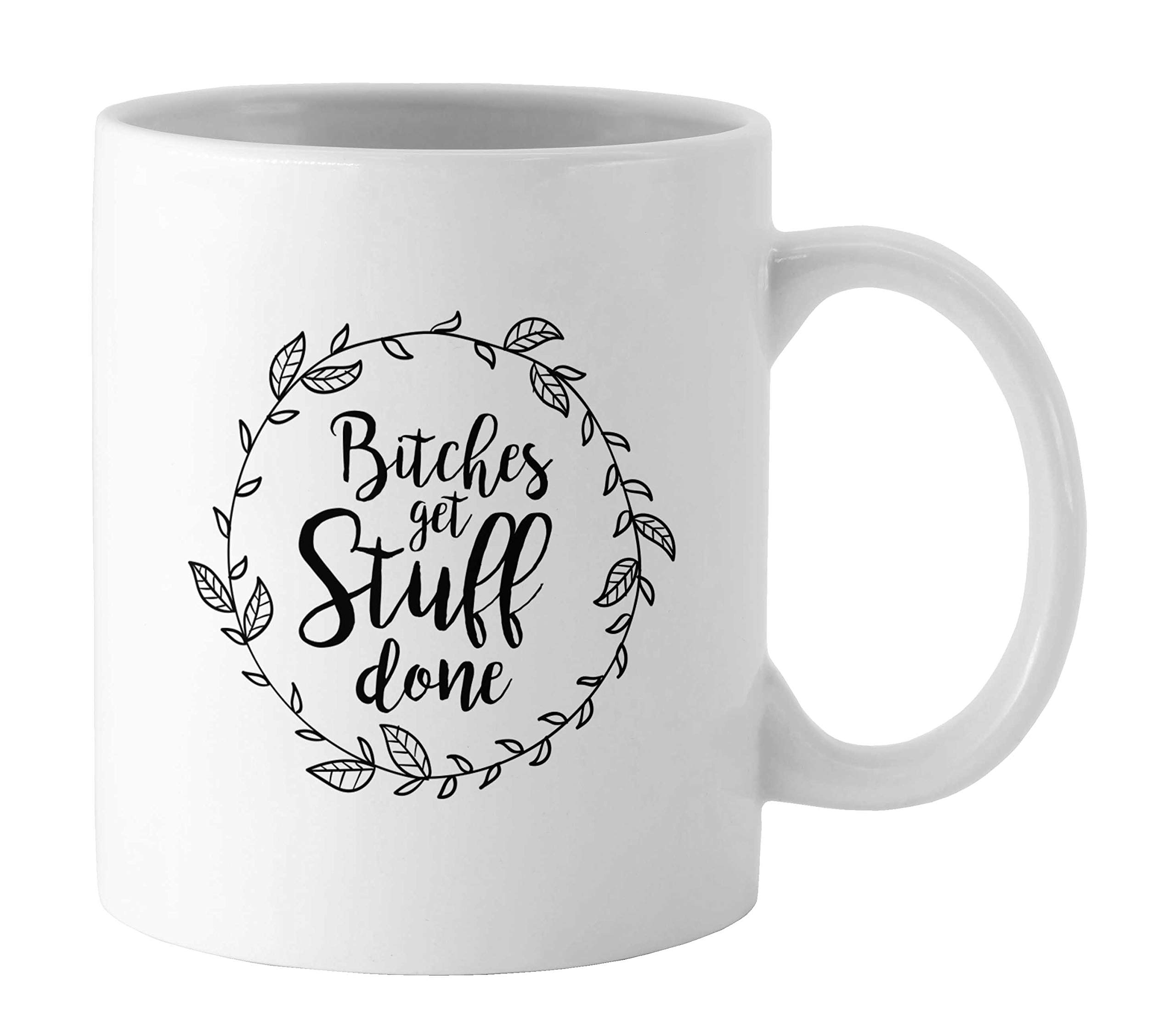 Get Stuff Done Mug - Funny Printed Quote Coffee Tea Mug with Box