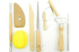 Kemper 9 Pc Pottery Tool Set w/ Fettling Knife for Ceramic, Polymer Clay #ATPTK9