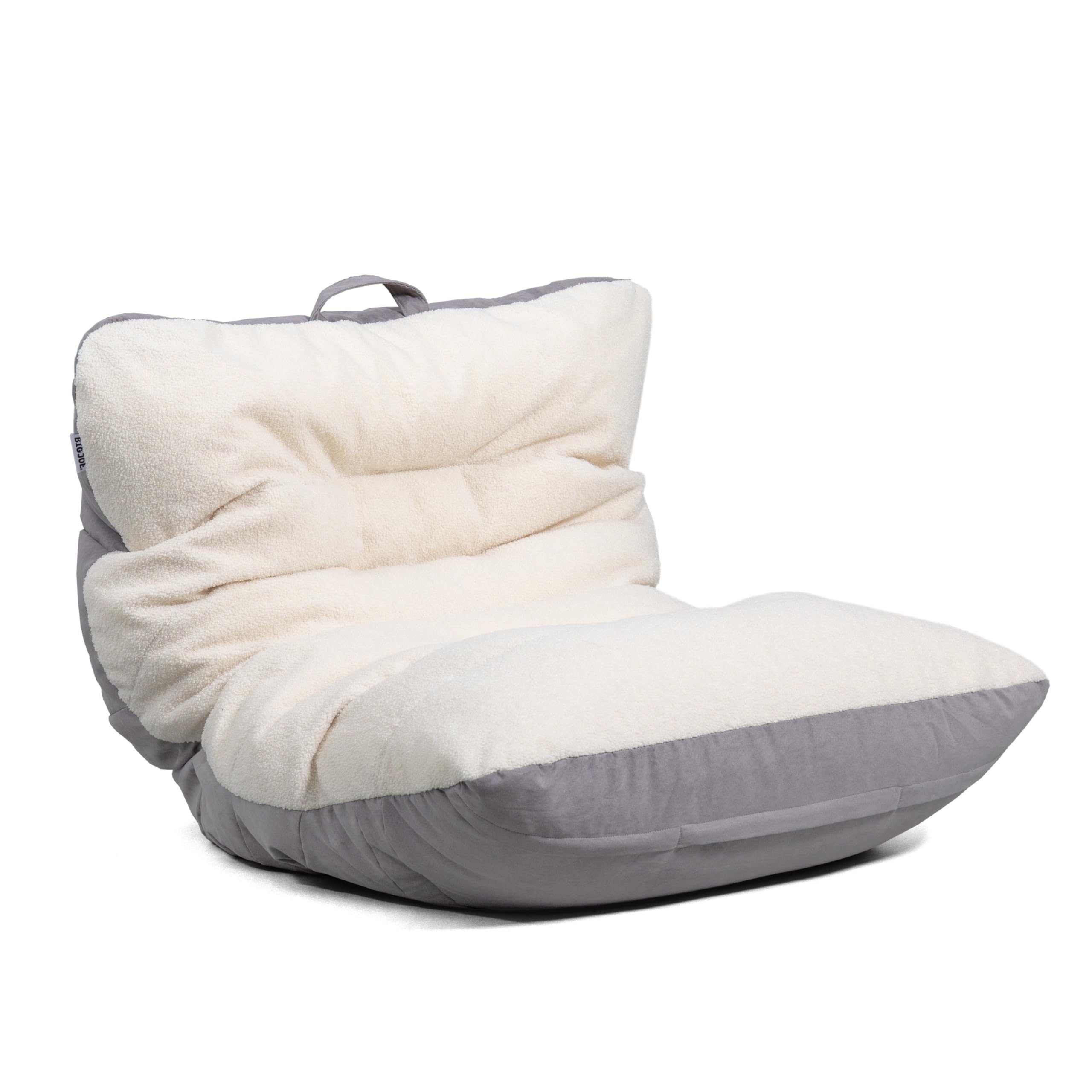 Photo 1 of Big Joe Roma Bean Bag Chair, Oat Sherpa and Graphite, Vegan Suede, 3 feet