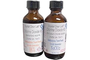CRYSTALCLEARLAB CHLORINE DIOXIDE Crystal Clear Lab Chlorine Dioxide Kit - 4oz HCL Solution, Precision-Drop, (2 Bottles)