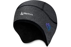 Hikenture Skull Cap Helmet Liner with Glasses Holes, Winter Thermal Cycling Cap for Men & Women, Cycling Hat Beanie