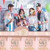 COSORO 2pcs Rose Gold 90th Birthday Tablecloth 137x274cm Plastic view 4