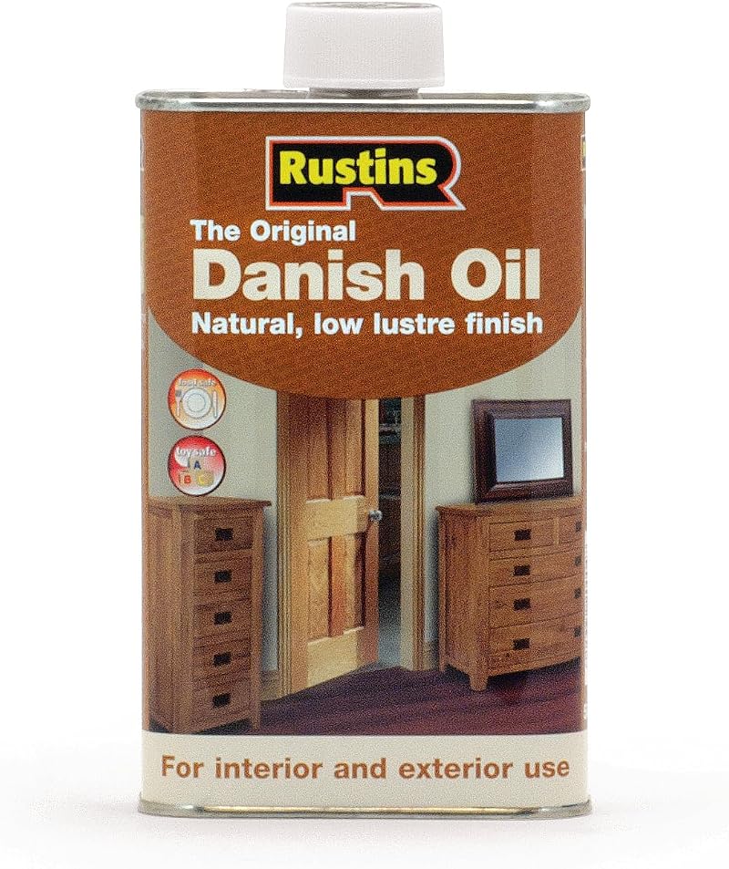 Rustins Danish Oil 500ml Rich Natural Glow Professional-Grade Finish