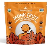 SweetLeaf Organic Monk Fruit Sweetener, Granular - 28.2 Oz Bag | Keto Friendly Natural Sugar Substitute for Coffee, Tea, and Baking, Zero Calorie, Non GMO, Sugar Free