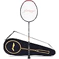 Li-Ning Badminton Racket G-Force 3600 Superlite Carbon Fibre Strung (Dark Grey, Gold, G4 - 4 1/2 inches)