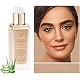 Oulac Foundation Make Up, Skincare Infused With Aloe Leaf And Vitamin E, Medium to High Coverage Liquid Foundation, Foundation Vegan 30ml, Shade：Golden Natural 10