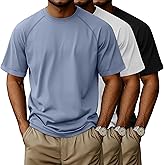 Evervibe 3 Pack Men's Big and Tall Cotton T-Shirts L-5XL Workout Raglan Short Sleeve Shirts Athletic Tops Casual Summer Tees