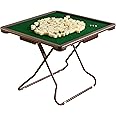 MJTABLE Mahjong Table, 35" Card Tables Folding Square with 4 Cup Holders & 4 Drawers for 4 People, Wear-Resistant Desktop Majiang Table for Poker Cards, Mahjong, Board Games