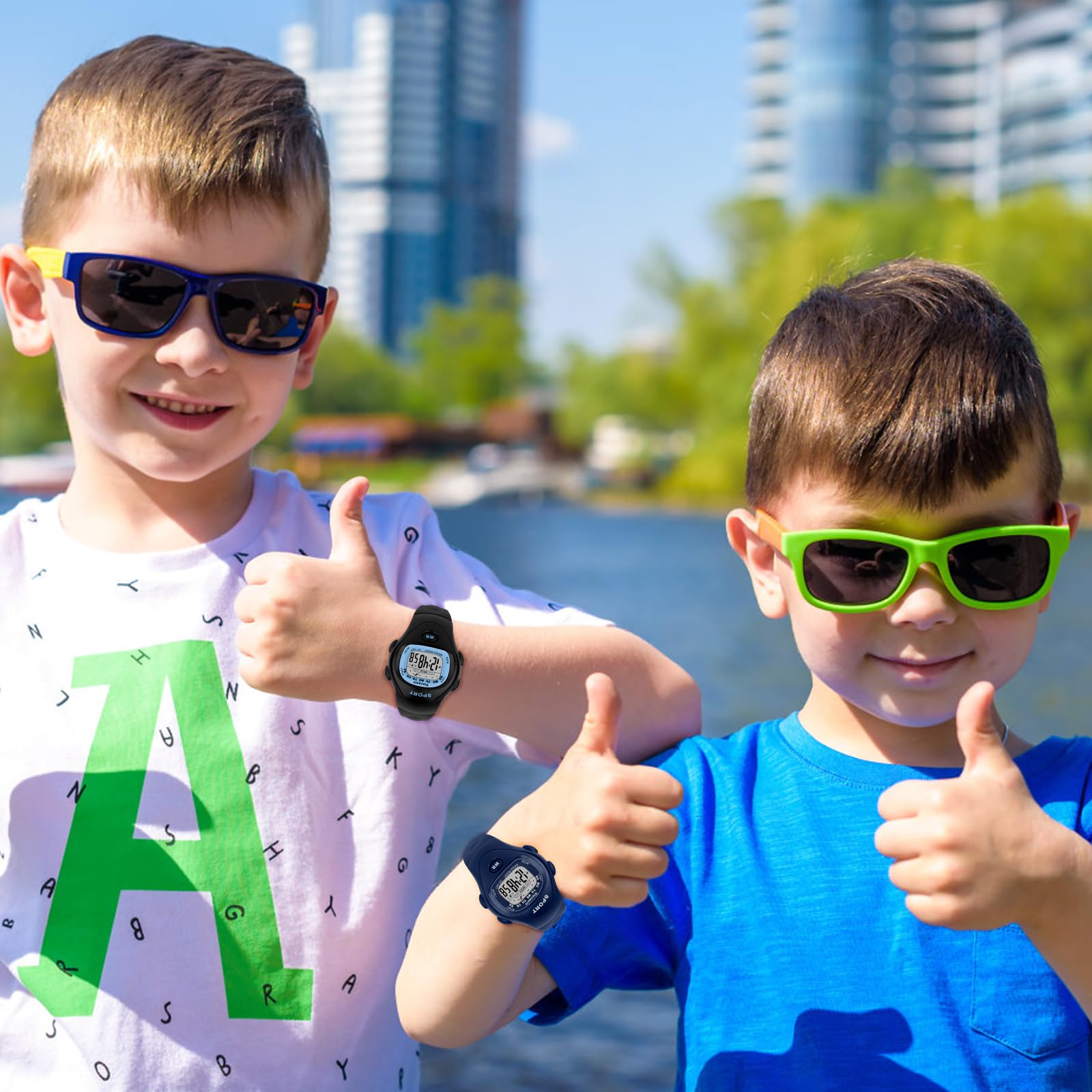 Viecaeio Kids Digital Watch for Boys Girls, Waterproof LED Colorful Lights Sports Watch Suitable for 5-17 Years Old Teenagers (with Gift Box)