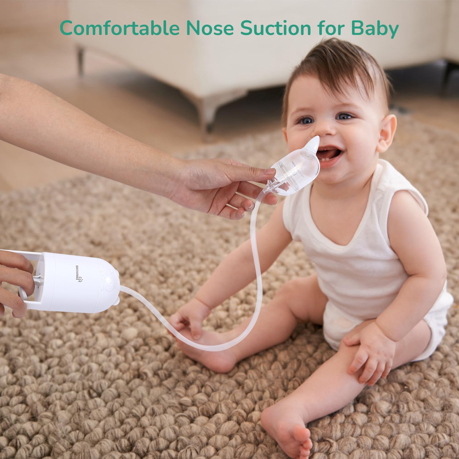 Nasal Aspirator for Baby, Hand Pump ＆ Oral Suction 2 in 1 Baby Nasal Aspirator and Baby Nose Sucker, with 30 Hygiene Filters and a Convenient Storage Travel Case
