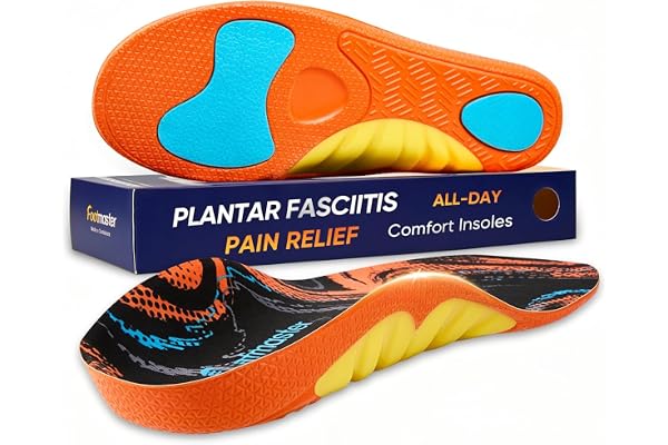 Footmaster Plantar Fasciitis Pain Relief Insoles,All-Day Comfort Orthotic Shoe Inserts with Arch Support,Shock Absorbing for