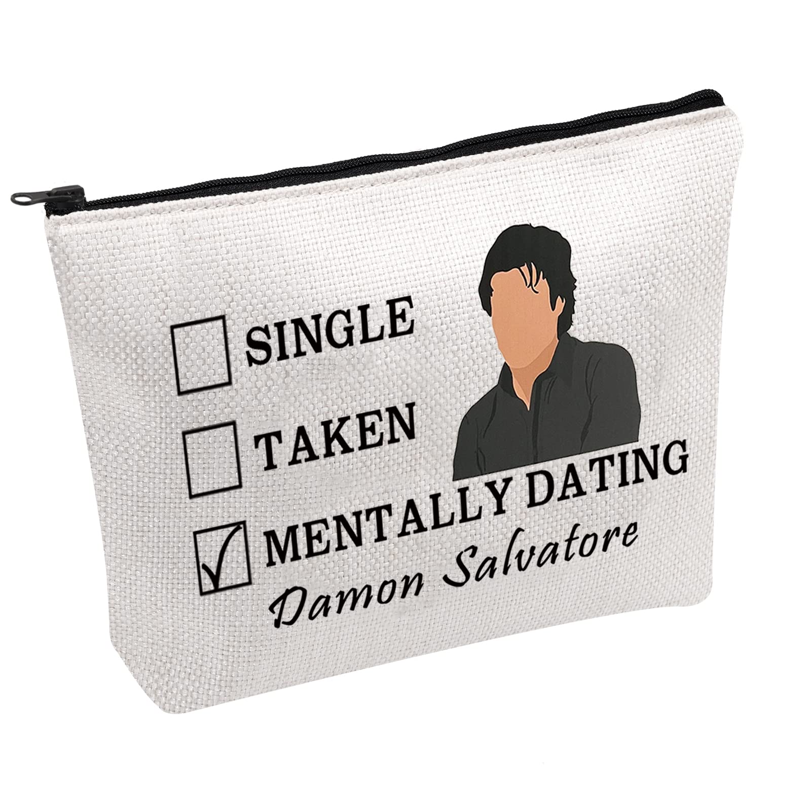 Vampire Tv Show Makeup Bag Single Taken Mentally Dating Damon Cosmetic Bag (Single Taken -B)