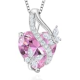 Vesitim Butterfly Necklaces for Women Sterling Silver Infinity Heart Pendant Birthstone Jewelry Gift with 14k Yellow Gold/Rose Gold Plated