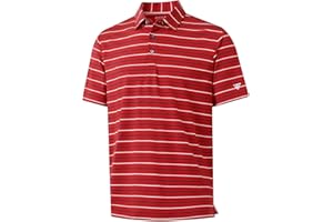 M MAELREG Boys Polo Shirt Short Sleeve Performance Moisture Wicking Dry fit Casual Striped Golf Shirts for Boys