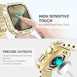 WINGLE 2-in-1 Waterproof Bling Case for Apple Watch