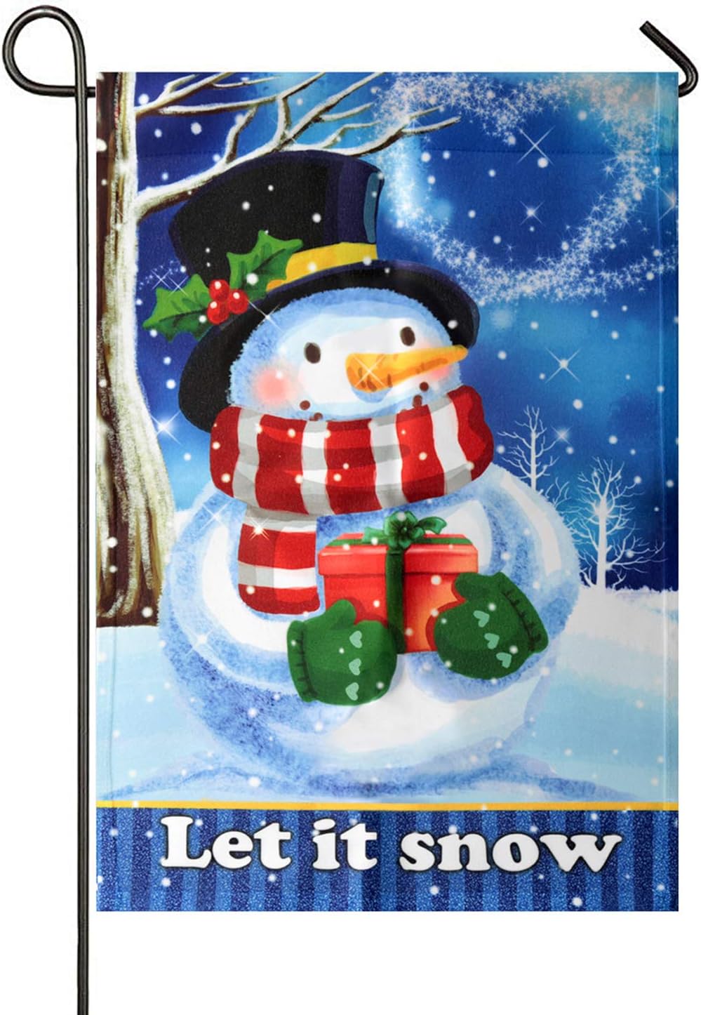 PentaBeauty UPmagic Winter Garden Flag, Double Sided Snowman Welcome/Let It Snow Garden Flags for Christmas Holly Decorative House Yard Winter Holiday Flag, Small (12 × 18) Inches