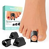 Welnove Hammertoe Corrector - 6 Pack Toe Splints - Soft Gel Toe Straighteners - Realign Bent, Curled, Crooked, Claw, Hammer Toes for Men and Women, 3 Different Sizes (Black)