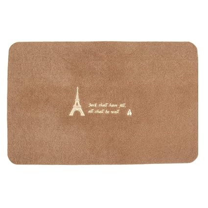 SLB Works Polyester Tower Pattern Family Rectangle Anti-Slip Floor Drying Rug Carpet Doormat 90cm x 60cm Camel Color