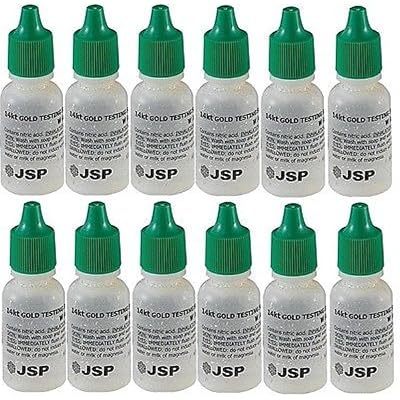 14K Gold Testing Acid Kit - 6 Bottle Set For Gold Authenticity Testing - JSP Brand