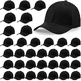 Coume 36 Pcs Wholesale Bulk Lot Baseball Caps Bulk Adjustable Blank Denim Plain Trucker Hat for Men Women(Black)