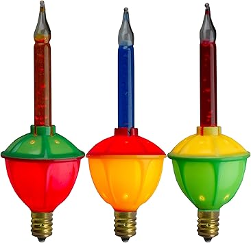 Amazon Com Northlight Pack Of 3 Multi Color C7 Retro Bubble Light Replacement Christmas Bulbs Furniture Decor