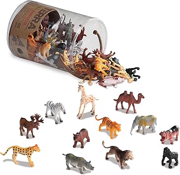 Battat AN6004Z Terra - Figurines juguetes de animales salvajes en un tubo para niños de 3+ años, 10.16 cm x 10.16 cm x 13.97 cm, 60 piezas: Amazon.es: Juguetes y juegos