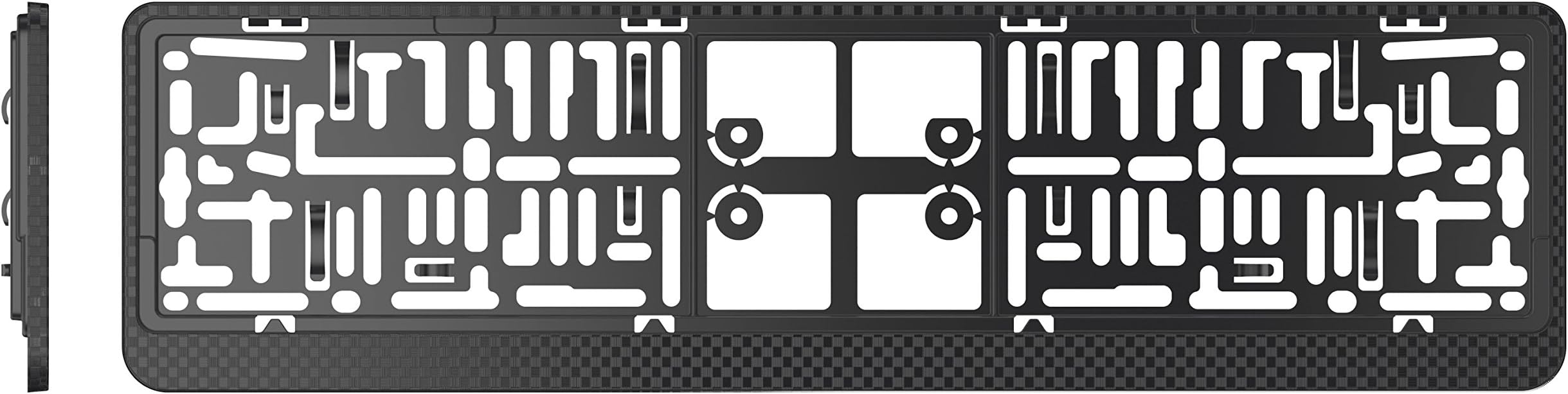 A PAIR (2x) DACAR CARBON Superb Quality Car Registration License Number Plate UNIVERSAL Surrounds Holders Frames - BARGAIN!