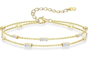 LOUISA SECRET Birthstone Bracelets for Women, 925 Sterling Silver Dainty Simple Women Charm Link Bracelet, Birthday Anniversary Jewelry Gifts for Women Wife Mom Her