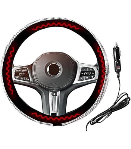 Heated Steering Wheel Cover Wireless Rechargeable,Plush
