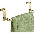 mDesign Steel Metal Wire Over Cabinet Towel Rack Storage Organizer - Hang on Cabinet or Door - Towel Bar Holder for Kitchen -