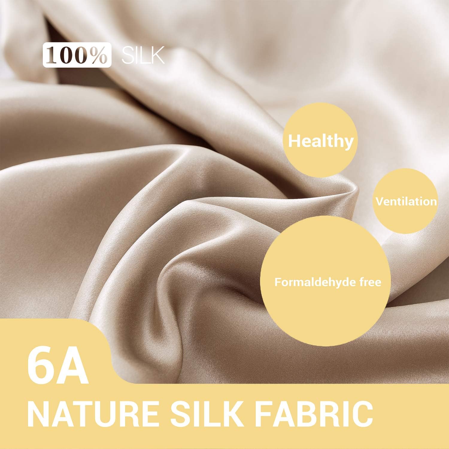 ZIMASILK 100% Mulberry Silk Pillowcase for Hair and Skin,with Hidden Zipper,Both Side 19 Momme Silk,600 Thread Count, 1pc (Queen 20''x30'', Taupe): Home & Kitchen