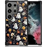 TAMEFOX Compatible With Samsung Galaxy S25 Ultra Case,Halloween Flower Ghost Durable Soft TPU Stronger Shockproof Anti-slip Design Protective Cover For Samsung Galaxy S25 Ultra