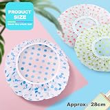 OWill 6 Pcs Shower Caps for Women Waterproof Reusable 28cm Elastic Band view 7
