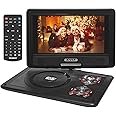 11.5" Portable DVD Player with 9.5" Swivel Screen, 5-Hours Rechargeable Battery,Car DVD Player,Support CD/DVD/SD Card/USB,Regions Free,Dual Speakers, Black…