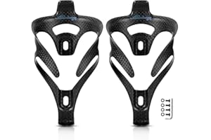 HUALONG Ultra Light Bike Water Bottle Holder Carbon Water Bottle Cages for Road Bikes Mountain Gravel eBike Bicycle, for Diameter 70-74 mm Water Bottle, (Weight 16±2g) Black Matte