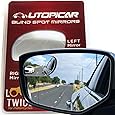 Blind Spot Mirrors. Unique design Car Door mirrors / Mirror for blind side engineered by Utopicar for larger image and traffic safety. Awesome rear view! [frameless design] (2 pack)