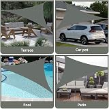 OFFCUP 3x3x3m Sun Shade Sail Grey 160gsm UV Block Roof Patio Canopy view 7