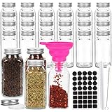 6 oz Empty Glass Spice Jars,Set of 30,Square Glass Seasoning Jars & Salts Containers with Metal Caps and Shaker Lids for Home