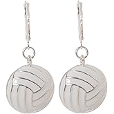 Artisan Owl - Enamel Volleyball Volley Ball Sport Dangle Earrings